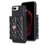 Custodia per telefono in pelle rombica a portafoglio orizzontale, For iPhone 8 Plus / 7 Plus
