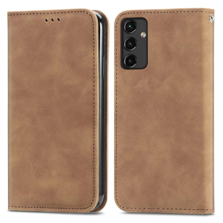 Custodia per telefono in pelle magnetica con sensazione di pelle retrò, For Samsung Galaxy A14 5G, For Samsung Galaxy A54 5G, For Honor Magic5 Lite, For Kyocera Android One S10