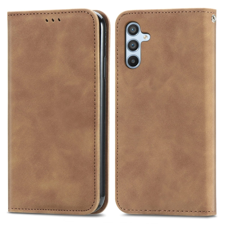 Custodia per telefono in pelle magnetica con sensazione di pelle retrò, For Samsung Galaxy A14 5G, For Samsung Galaxy A54 5G, For Honor Magic5 Lite, For Kyocera Android One S10