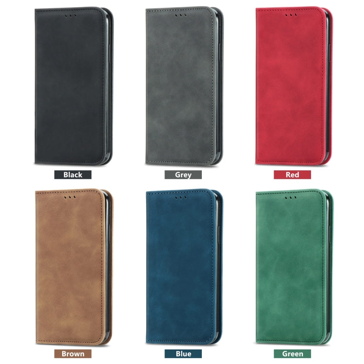 Custodia per telefono in pelle magnetica con sensazione di pelle retrò, For Realme C55, For Xiaomi 13 Lite