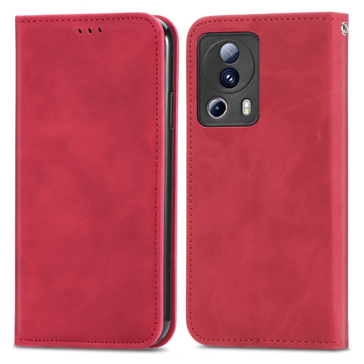 Custodia per telefono in pelle magnetica con sensazione di pelle retrò, For Realme C55, For Xiaomi 13 Lite