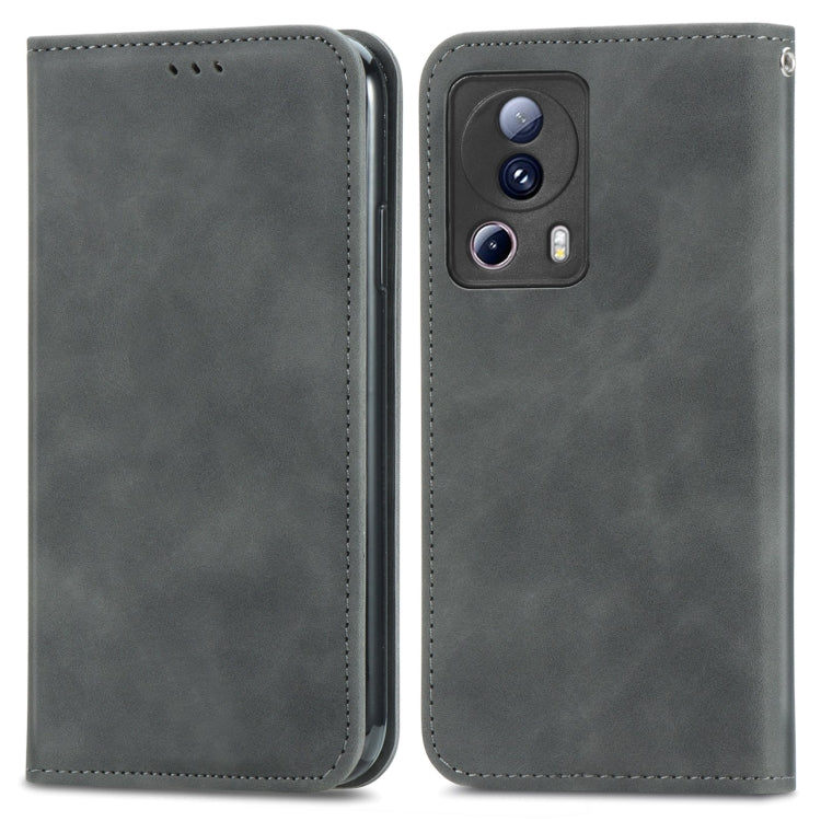 Custodia per telefono in pelle magnetica con sensazione di pelle retrò, For Realme C55, For Xiaomi 13 Lite