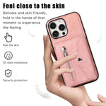 Custodia per telefono con slot per schede RFID con cerniera e cordino corto, For iPhone 14, For iPhone 14 Plus, For iPhone 14 Pro, For iPhone 14 Pro Max