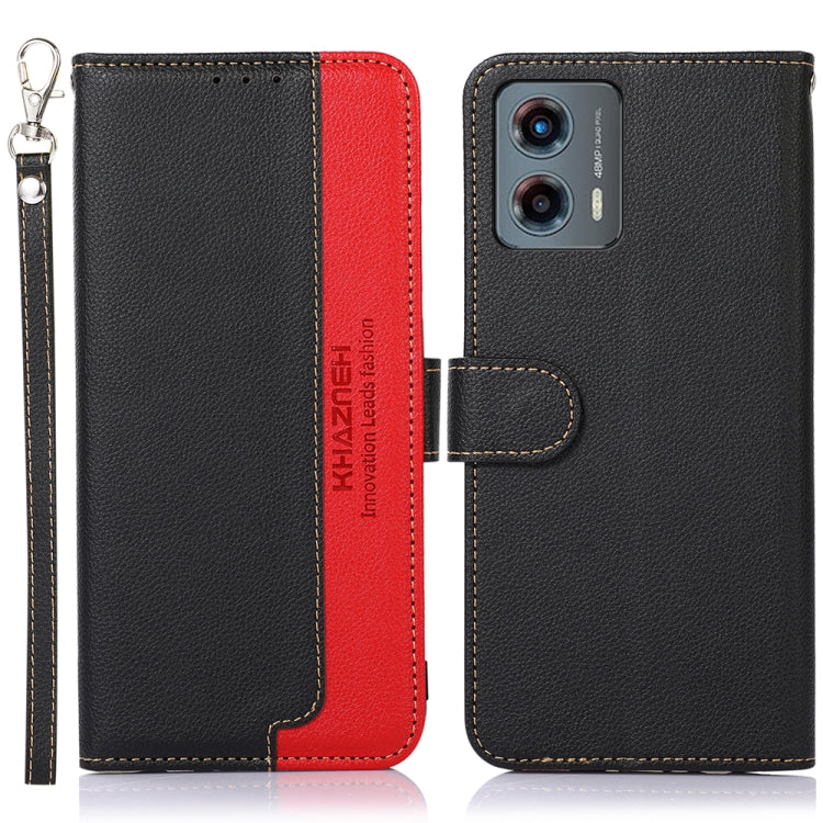 KHAZNEH Custodia per telefono RFID in pelle con texture Litchi, For Motorola Moto G14 4G, For Motorola Moto G Power 2023, For Motorola Moto G 5G 2023