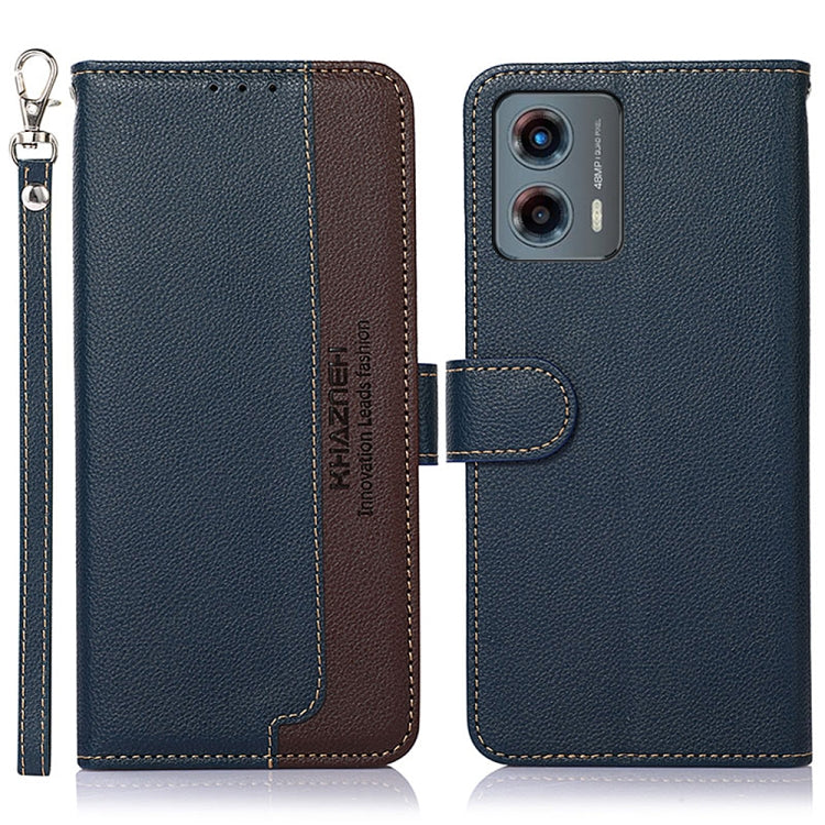 KHAZNEH Custodia per telefono RFID in pelle con texture Litchi, For Motorola Moto G14 4G, For Motorola Moto G Power 2023, For Motorola Moto G 5G 2023
