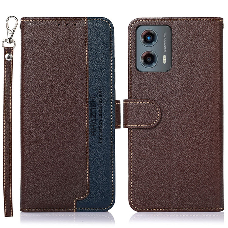 KHAZNEH Custodia per telefono RFID in pelle con texture Litchi, For Motorola Moto G14 4G, For Motorola Moto G Power 2023, For Motorola Moto G 5G 2023