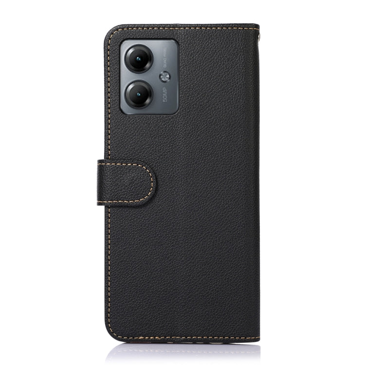 KHAZNEH Custodia per telefono RFID in pelle con texture Litchi, For Motorola Moto G14 4G, For Motorola Moto G Power 2023, For Motorola Moto G 5G 2023