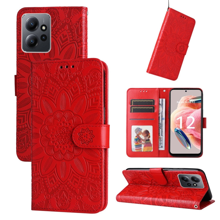Custodia per telefono in pelle di girasole goffrata, For Xiaomi Redmi Note 12 4G Global, For Honor Magic5 Pro, For Samsung Galaxy M14 5G