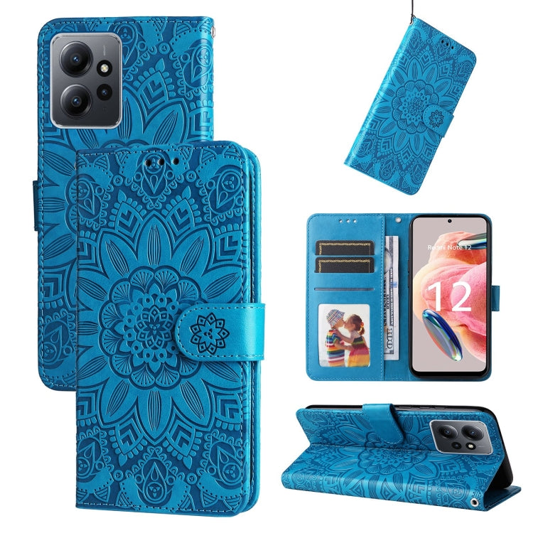 Custodia per telefono in pelle di girasole goffrata, For Xiaomi Redmi Note 12 4G Global, For Honor Magic5 Pro, For Samsung Galaxy M14 5G