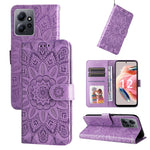 Custodia per telefono in pelle di girasole goffrata, For Xiaomi Redmi Note 12 4G Global, For Honor Magic5 Pro, For Samsung Galaxy M14 5G
