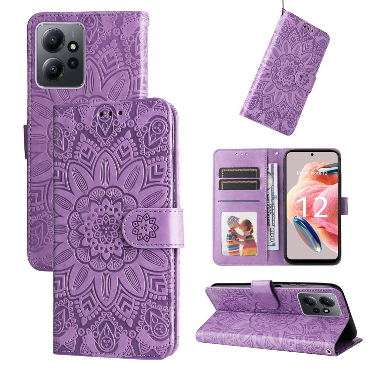 Custodia per telefono in pelle di girasole goffrata, For Xiaomi Redmi Note 12 4G Global, For Honor Magic5 Pro, For Samsung Galaxy M14 5G