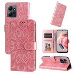 Custodia per telefono in pelle di girasole goffrata, For Xiaomi Redmi Note 12 4G Global, For Honor Magic5 Pro, For Samsung Galaxy M14 5G