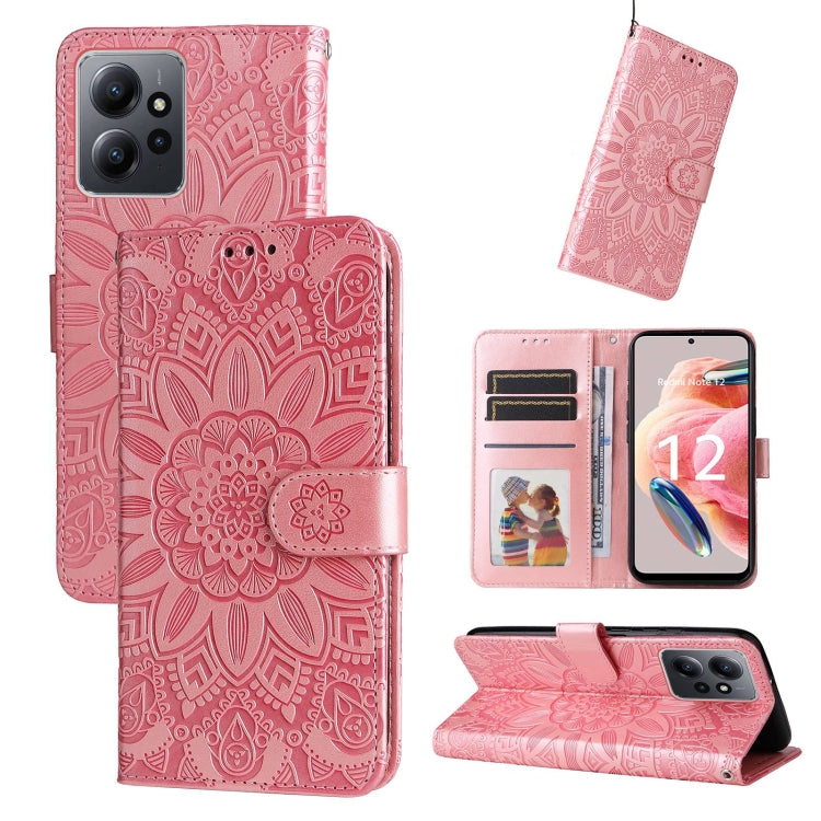 Custodia per telefono in pelle di girasole goffrata, For Xiaomi Redmi Note 12 4G Global, For Honor Magic5 Pro, For Samsung Galaxy M14 5G