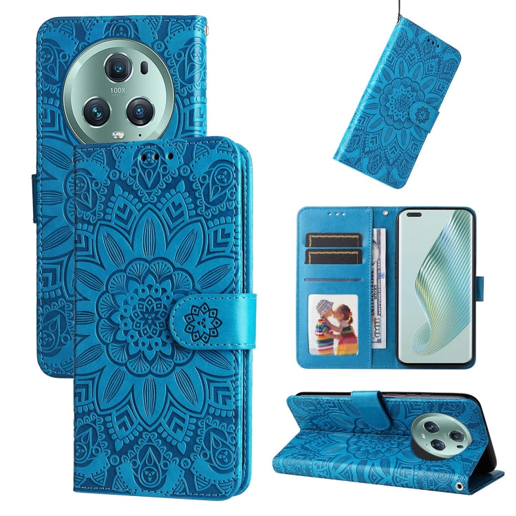 Custodia per telefono in pelle di girasole goffrata, For Xiaomi Redmi Note 12 4G Global, For Honor Magic5 Pro, For Samsung Galaxy M14 5G