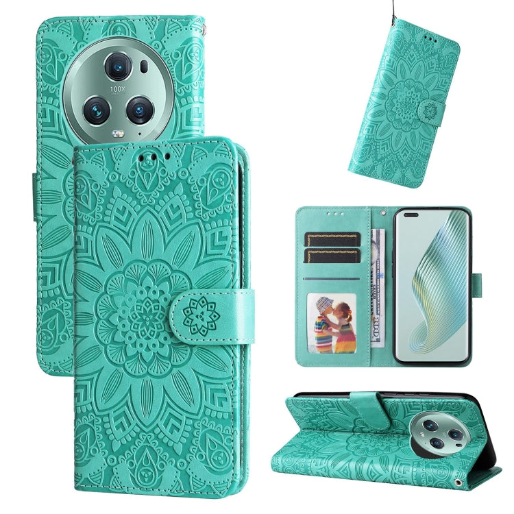 Custodia per telefono in pelle di girasole goffrata, For Xiaomi Redmi Note 12 4G Global, For Honor Magic5 Pro, For Samsung Galaxy M14 5G