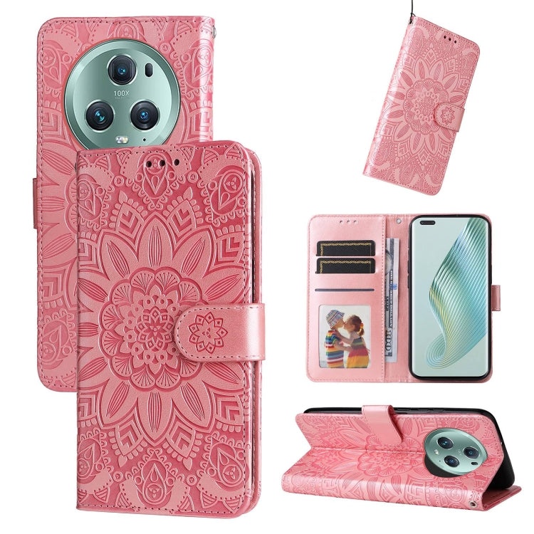 Custodia per telefono in pelle di girasole goffrata, For Xiaomi Redmi Note 12 4G Global, For Honor Magic5 Pro, For Samsung Galaxy M14 5G