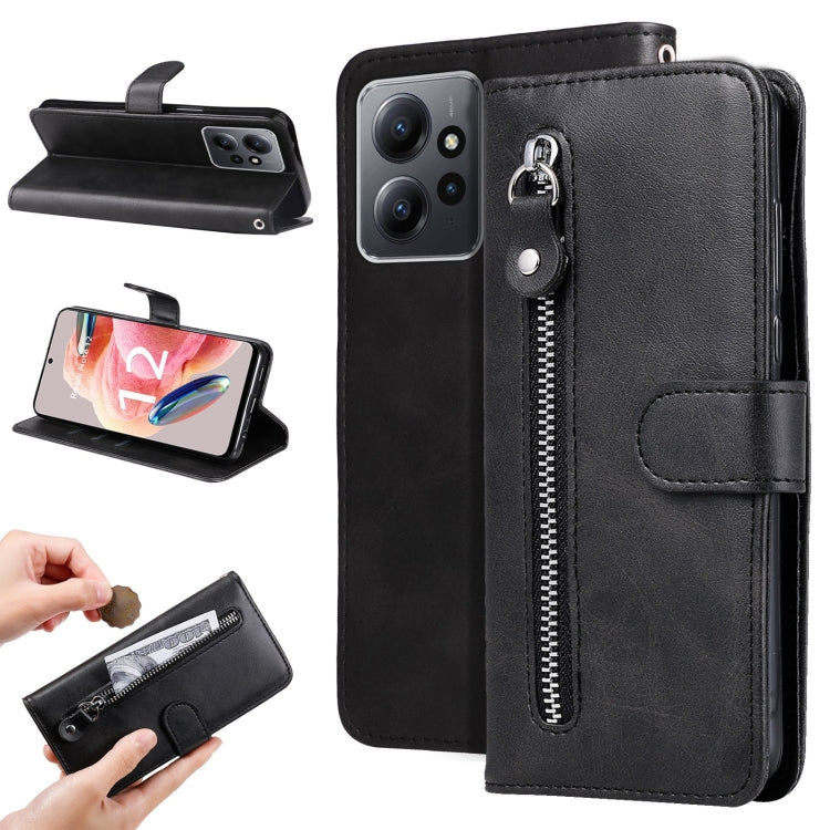 Custodia per telefono in pelle con cerniera in vitello, For Xiaomi Redmi Note 12 4G Global, For Honor Magic5 Pro, For Samsung Galaxy M14 5G