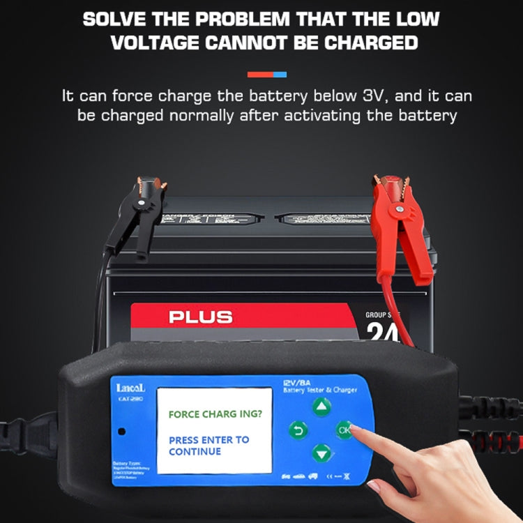 CAT-280 Caricabatteria per auto 2 in 1 e tester per batteria con schermo a colori, EU Plug