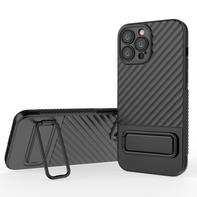 Custodia per cellulare in TPU a trama ondulata con pellicola per lenti, For iPhone 13, For iPhone 13 Pro, For iPhone 13 Pro Max, For iPhone 12