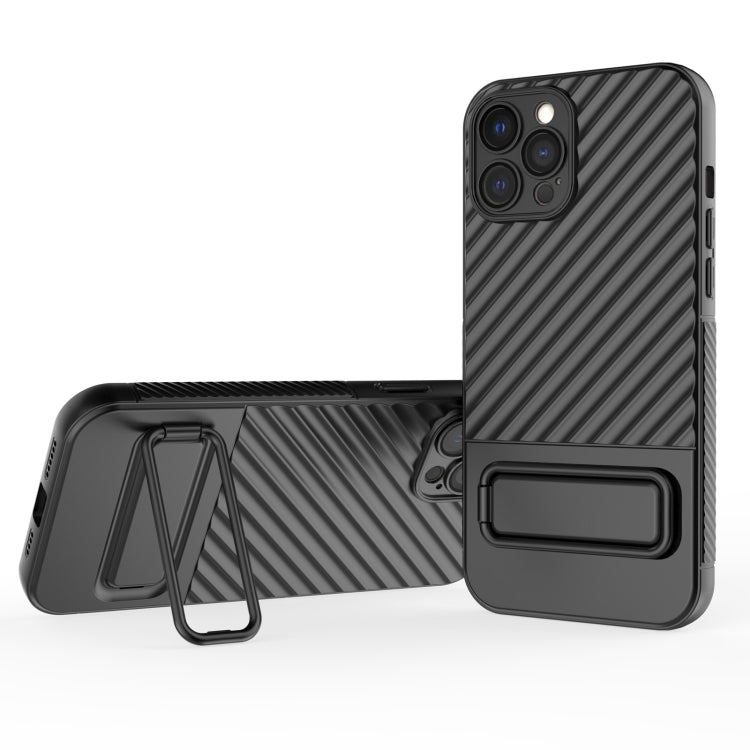 Custodia per cellulare in TPU a trama ondulata con pellicola per lenti, For iPhone 12 Pro Max, For iPhone 12 Pro, For iPhone 11 Pro, For iPhone XS Max