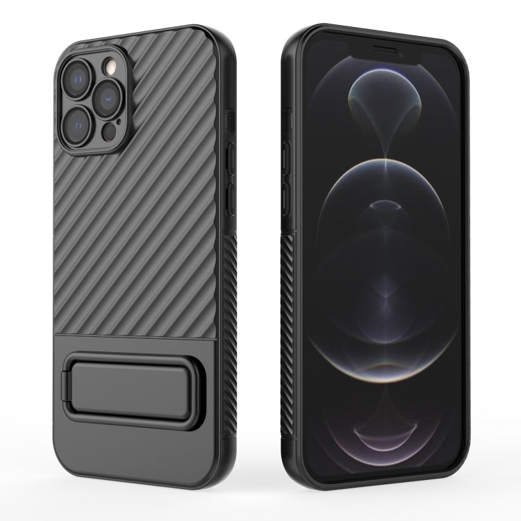 Custodia per cellulare in TPU a trama ondulata con pellicola per lenti, For iPhone 12 Pro Max, For iPhone 12 Pro, For iPhone 11 Pro, For iPhone XS Max