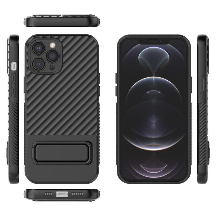 Custodia per cellulare in TPU a trama ondulata con pellicola per lenti, For iPhone 12 Pro Max, For iPhone 12 Pro, For iPhone 11 Pro, For iPhone XS Max