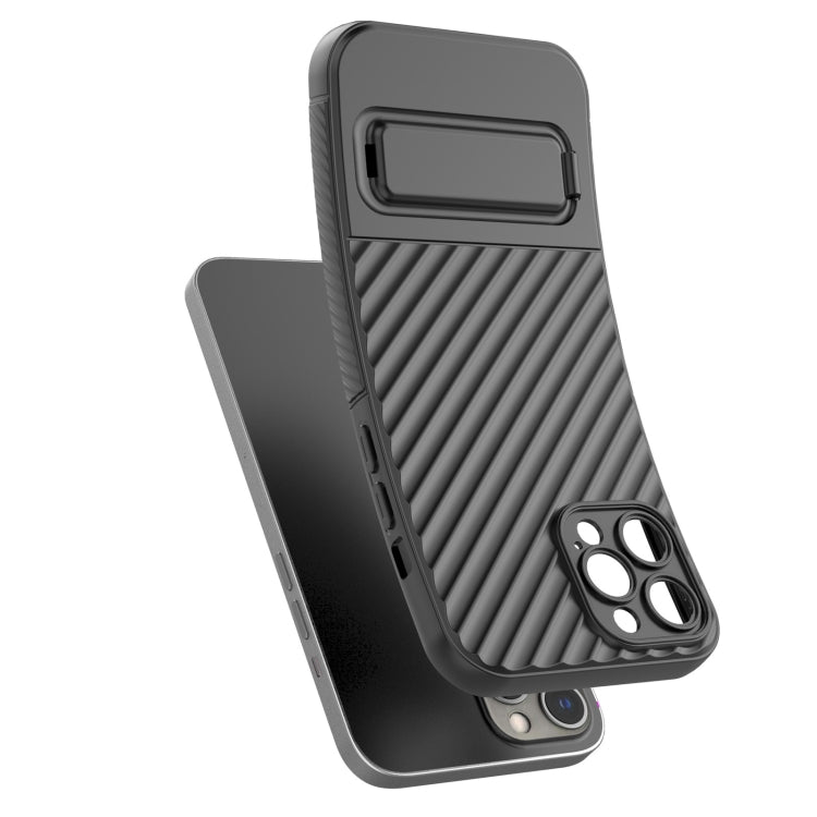 Custodia per cellulare in TPU a trama ondulata con pellicola per lenti, For iPhone 12 Pro Max, For iPhone 12 Pro, For iPhone 11 Pro, For iPhone XS Max