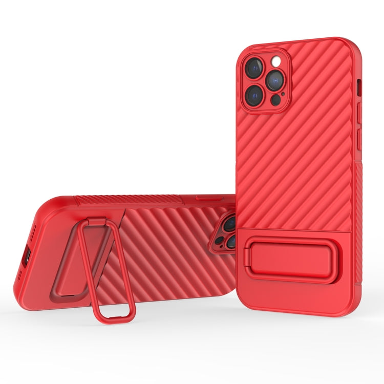 Custodia per cellulare in TPU a trama ondulata con pellicola per lenti, For iPhone 12 Pro Max, For iPhone 12 Pro, For iPhone 11 Pro, For iPhone XS Max