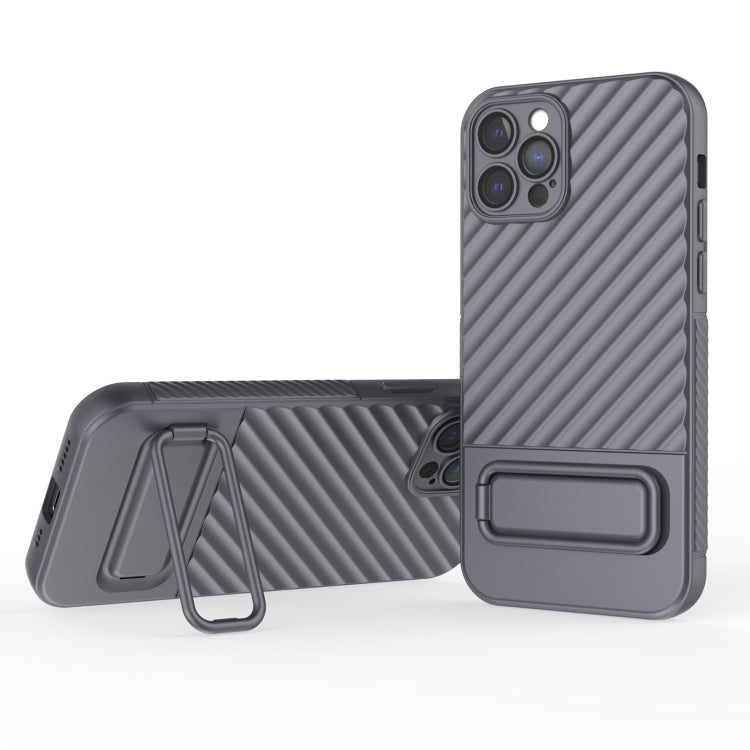 Custodia per cellulare in TPU a trama ondulata con pellicola per lenti, For iPhone 12 Pro Max, For iPhone 12 Pro, For iPhone 11 Pro, For iPhone XS Max