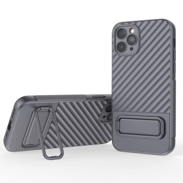 Custodia per cellulare in TPU a trama ondulata con pellicola per lenti, For iPhone 12 Pro Max, For iPhone 12 Pro, For iPhone 11 Pro, For iPhone XS Max