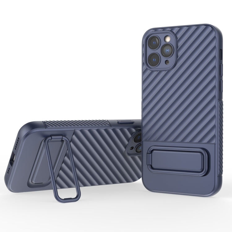 Custodia per cellulare in TPU a trama ondulata con pellicola per lenti, For iPhone 12 Pro Max, For iPhone 12 Pro, For iPhone 11 Pro, For iPhone XS Max