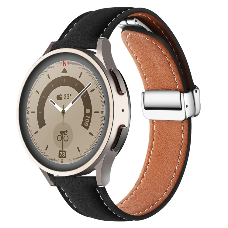 Cinturino per orologio in vera pelle intrecciata con fibbia pieghevole, 20mm, 22mm