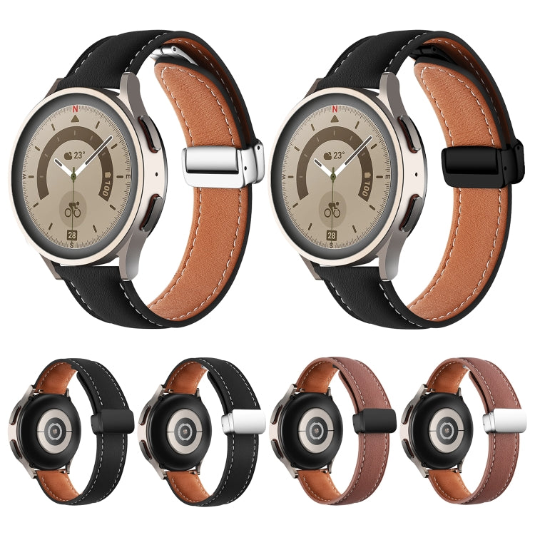Cinturino per orologio in vera pelle intrecciata con fibbia pieghevole, 20mm, 22mm