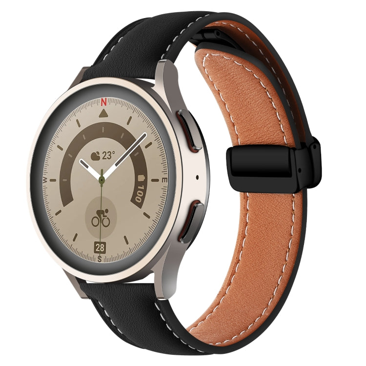 Cinturino per orologio in vera pelle intrecciata con fibbia pieghevole, 20mm, 22mm