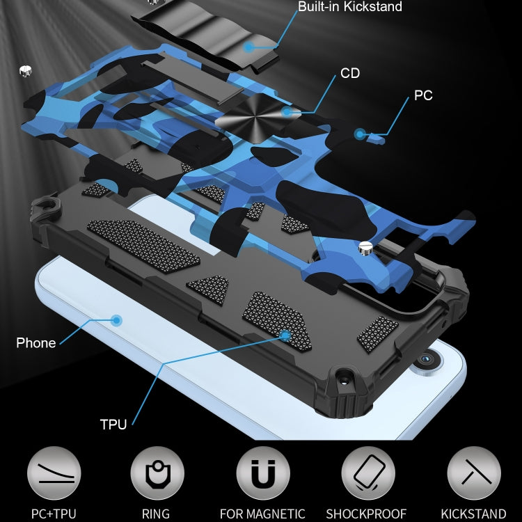 Camouflage Armor TPU antiurto + custodia protettiva magnetica per PC con supporto, For Samsung Galaxy A54 5G