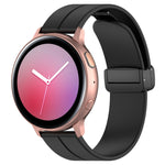 Cinturino per orologio in silicone con fibbia nera pieghevole universale a testa piatta, 22mm