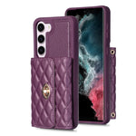 Custodia per telefono in pelle rombica a portafoglio orizzontale, For Samsung Galaxy S23 5G, For Samsung Galaxy S22+ 5G, For Samsung Galaxy S21 5G, For Samsung Galaxy S21+ 5G