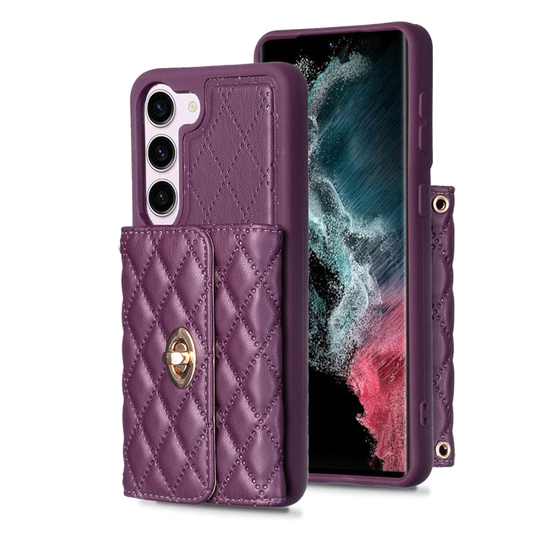 Custodia per telefono in pelle rombica a portafoglio orizzontale, For Samsung Galaxy S23 5G, For Samsung Galaxy S22+ 5G, For Samsung Galaxy S21 5G, For Samsung Galaxy S21+ 5G