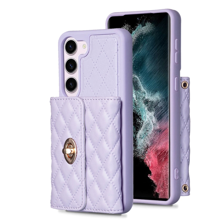 Custodia per telefono in pelle rombica a portafoglio orizzontale, For Samsung Galaxy S23 5G, For Samsung Galaxy S22+ 5G, For Samsung Galaxy S21 5G, For Samsung Galaxy S21+ 5G
