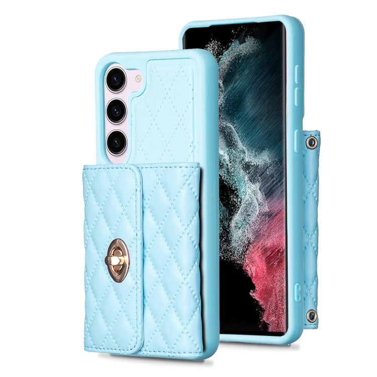 Custodia per telefono in pelle rombica a portafoglio orizzontale, For Samsung Galaxy S23 5G, For Samsung Galaxy S22+ 5G, For Samsung Galaxy S21 5G, For Samsung Galaxy S21+ 5G