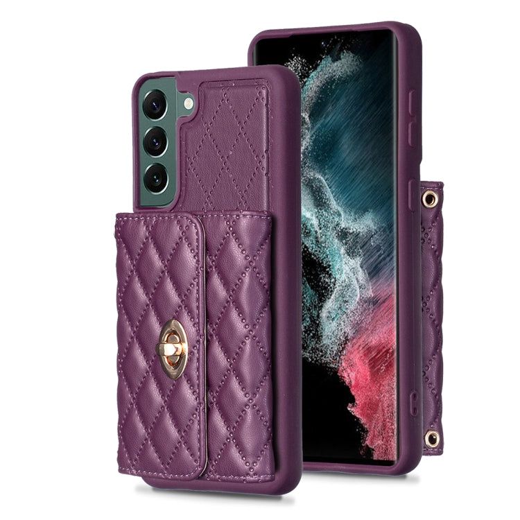 Custodia per telefono in pelle rombica a portafoglio orizzontale, For Samsung Galaxy S23 5G, For Samsung Galaxy S22+ 5G, For Samsung Galaxy S21 5G, For Samsung Galaxy S21+ 5G