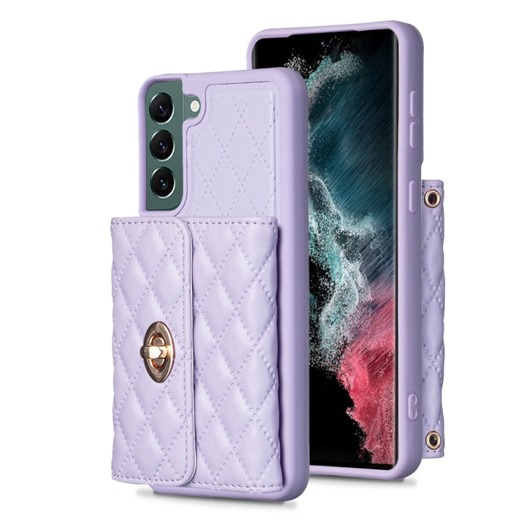 Custodia per telefono in pelle rombica a portafoglio orizzontale, For Samsung Galaxy S23 5G, For Samsung Galaxy S22+ 5G, For Samsung Galaxy S21 5G, For Samsung Galaxy S21+ 5G