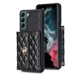 Custodia per telefono in pelle rombica a portafoglio orizzontale, For Samsung Galaxy S23 5G, For Samsung Galaxy S22+ 5G, For Samsung Galaxy S21 5G, For Samsung Galaxy S21+ 5G