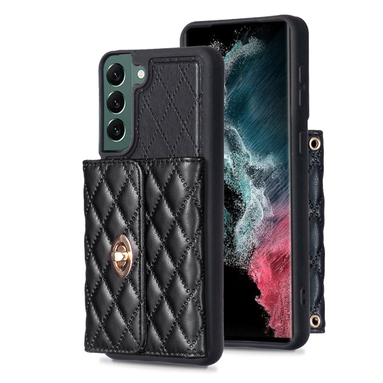 Custodia per telefono in pelle rombica a portafoglio orizzontale, For Samsung Galaxy S23 5G, For Samsung Galaxy S22+ 5G, For Samsung Galaxy S21 5G, For Samsung Galaxy S21+ 5G