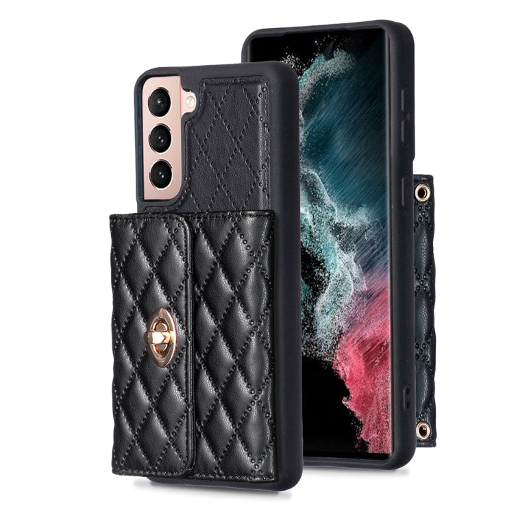 Custodia per telefono in pelle rombica a portafoglio orizzontale, For Samsung Galaxy S23 5G, For Samsung Galaxy S22+ 5G, For Samsung Galaxy S21 5G, For Samsung Galaxy S21+ 5G