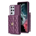 Custodia per telefono in pelle rombica a portafoglio orizzontale, For Samsung Galaxy S21 Ultra 5G, For Samsung Galaxy A14 4G / 5G