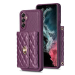 Custodia per telefono in pelle rombica a portafoglio orizzontale, For Samsung Galaxy S21 Ultra 5G, For Samsung Galaxy A14 4G / 5G