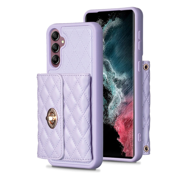 Custodia per telefono in pelle rombica a portafoglio orizzontale, For Samsung Galaxy S21 Ultra 5G, For Samsung Galaxy A14 4G / 5G