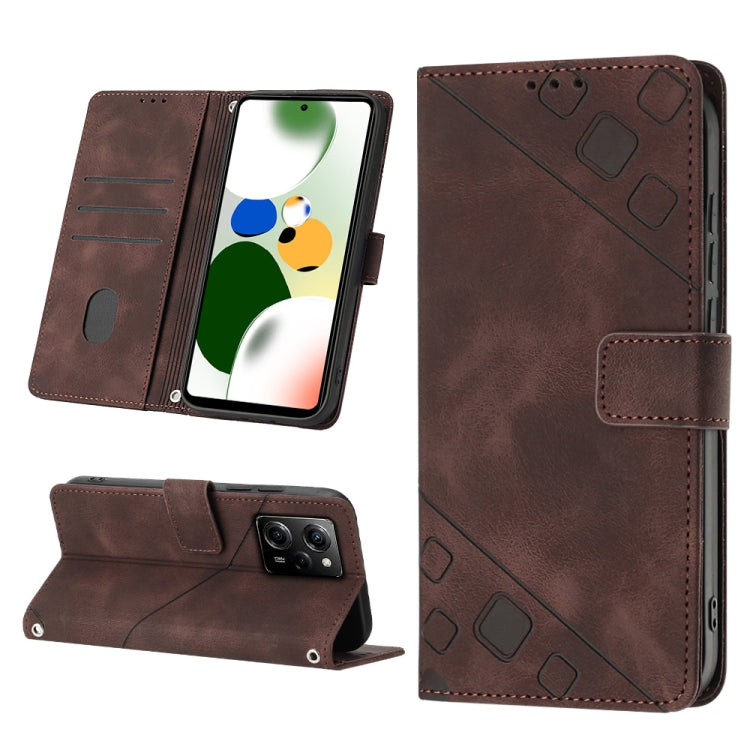 Custodia per telefono in pelle goffrata effetto pelle, For Samsung Galaxy A23 JP Version, For Samsung Galaxy A24 4G, For Xiaomi Poco X5 5G/Redmi Note 12 China/Redmi Note 12 Global, For Xiaomi Poco X5 Pro 5G/Redmi Note 12 Pro Speed