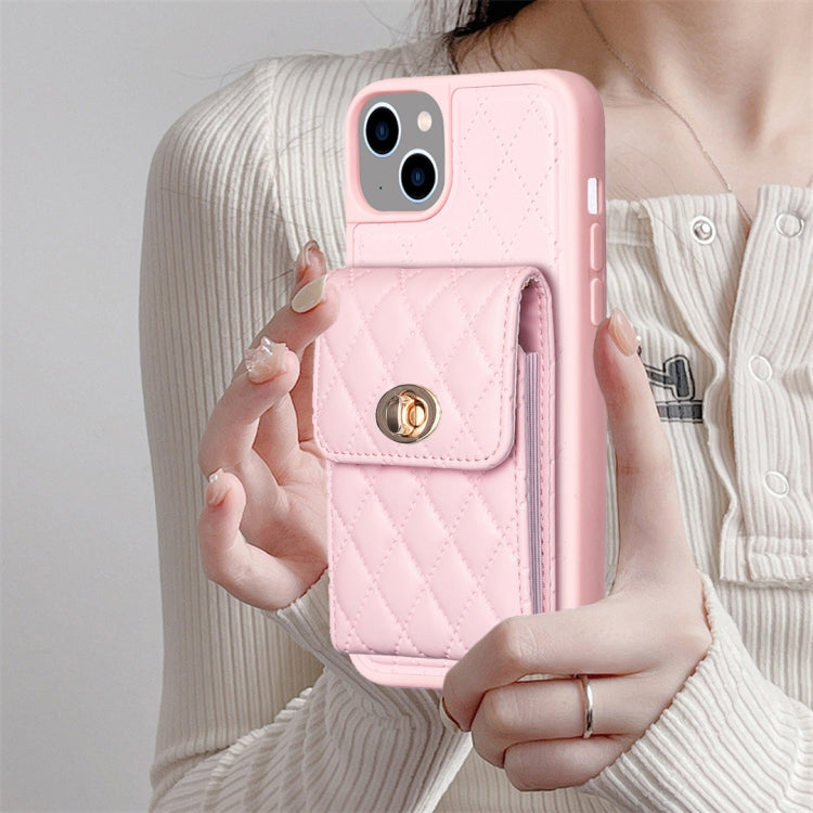 Custodia per telefono in pelle rombica a portafoglio verticale, For iPhone 14, For iPhone 14 Plus, For iPhone 14 Pro, For iPhone 14 Pro Max, For iPhone 13
